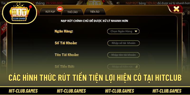 Các lựa chọn rút thưởng tiện lợi cho người dùng chủ động