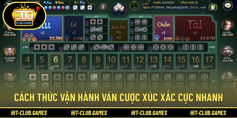 Cách thức vận hành ván cược xúc xắc cực nhanh