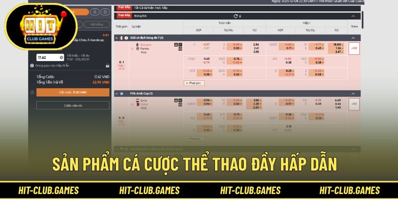 Sản phẩm cá cược thể thao đầy hấp dẫn